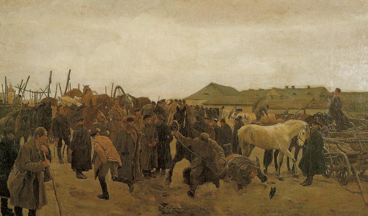 Market. Selling of the Horse