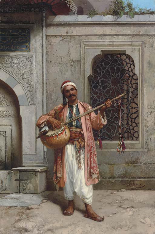 Musician playing before a Mosque in Constantinople