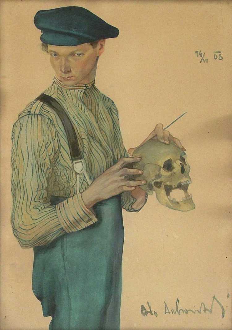 Portret malarza z czaszk