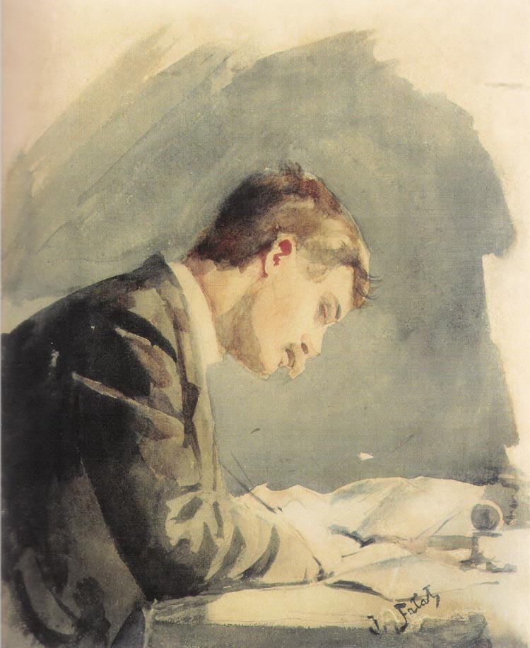 Autoportret przy biurku