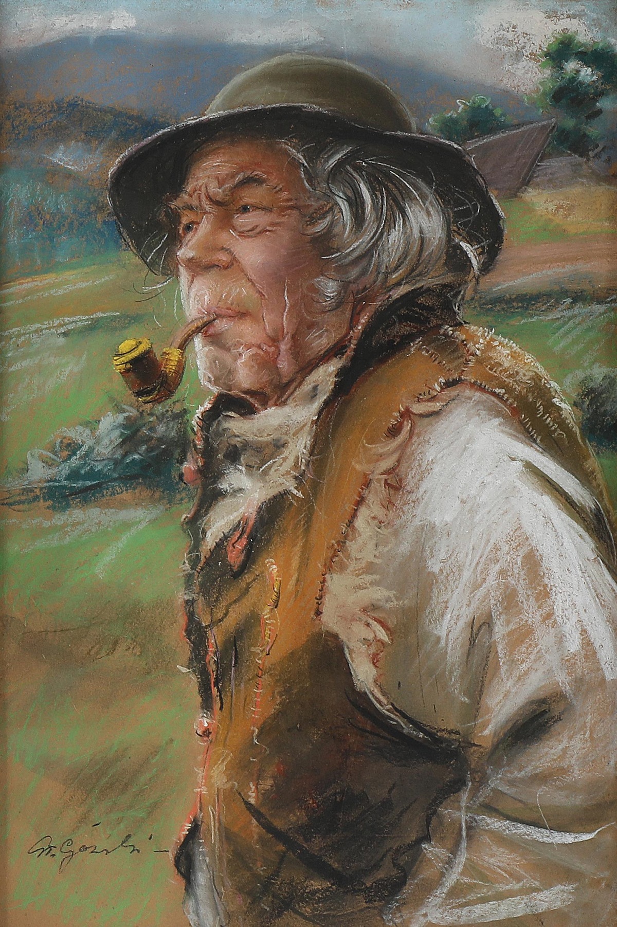 Shepherd with a Hat and a Pipe