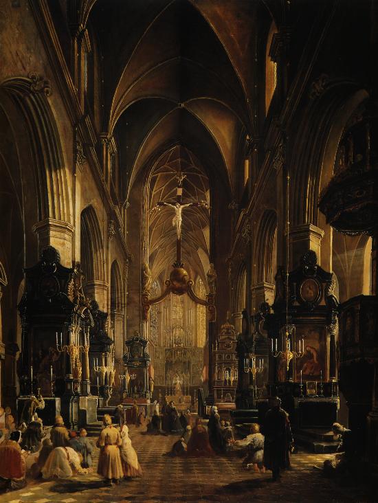 Interior of the Church of the St. Mary in Cracow