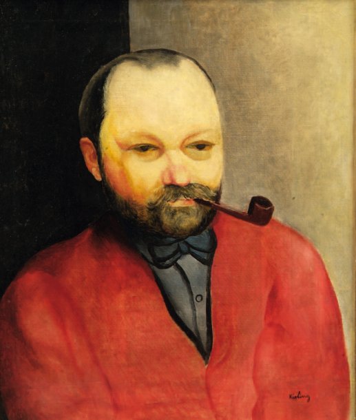 Portret mczyzny w czerwieni z fajk (M. Rapoport)