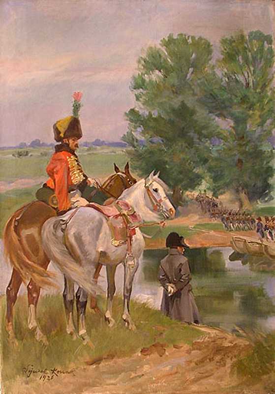 Napoleon on the banks of Neman River