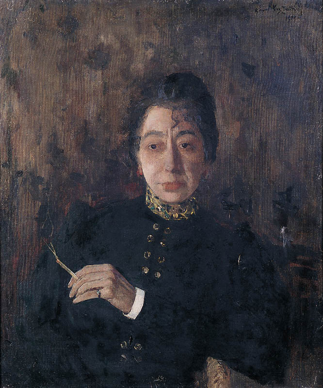 Portret pani z papierosem