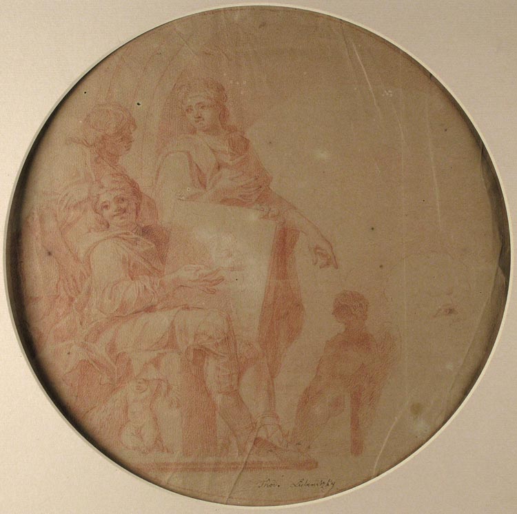 Allegory of Art with Three Figures and a Statue