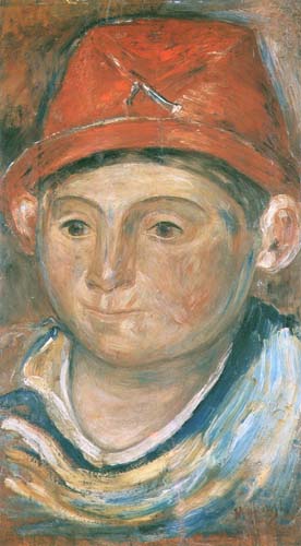 Head of the Boy in a Red Hat