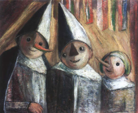 Troje dzieci pod chorgiewkami