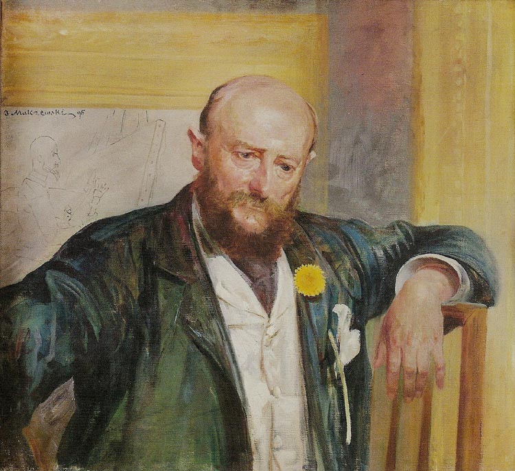 Portrait of Piotr Dobrzanski with the Artist's Self-Caricature