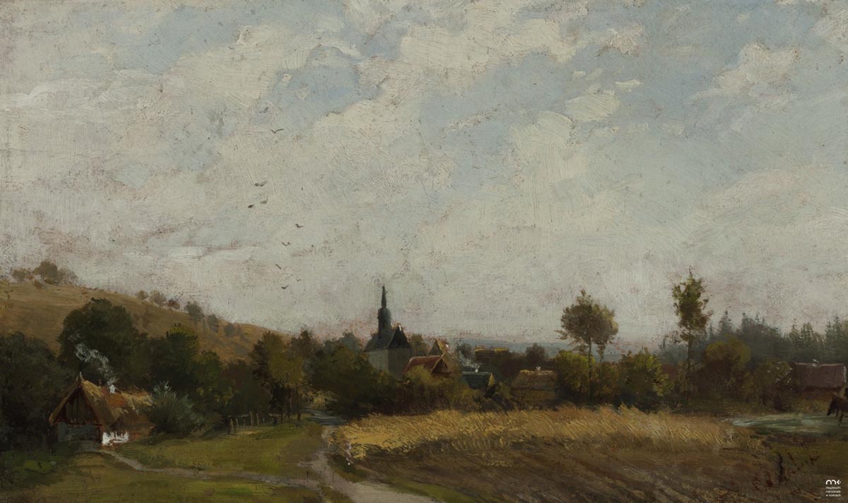 Rural Landscape with a Church and Cottages