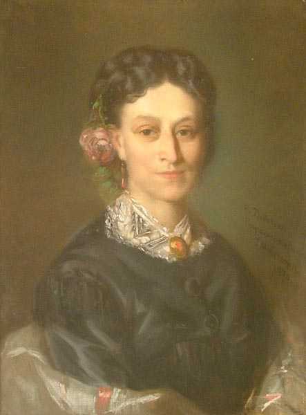 Portrait of a Woman with a Rose in Her Hair