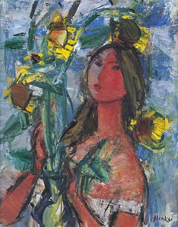 Girl with Sunflowers