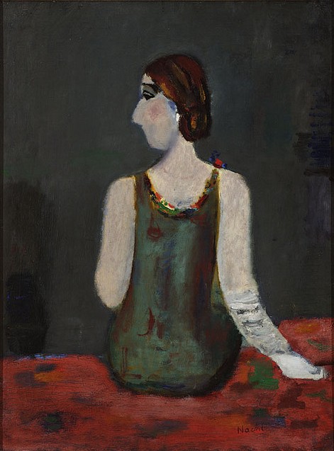 Portrait of a Young Woman in a Green Dress