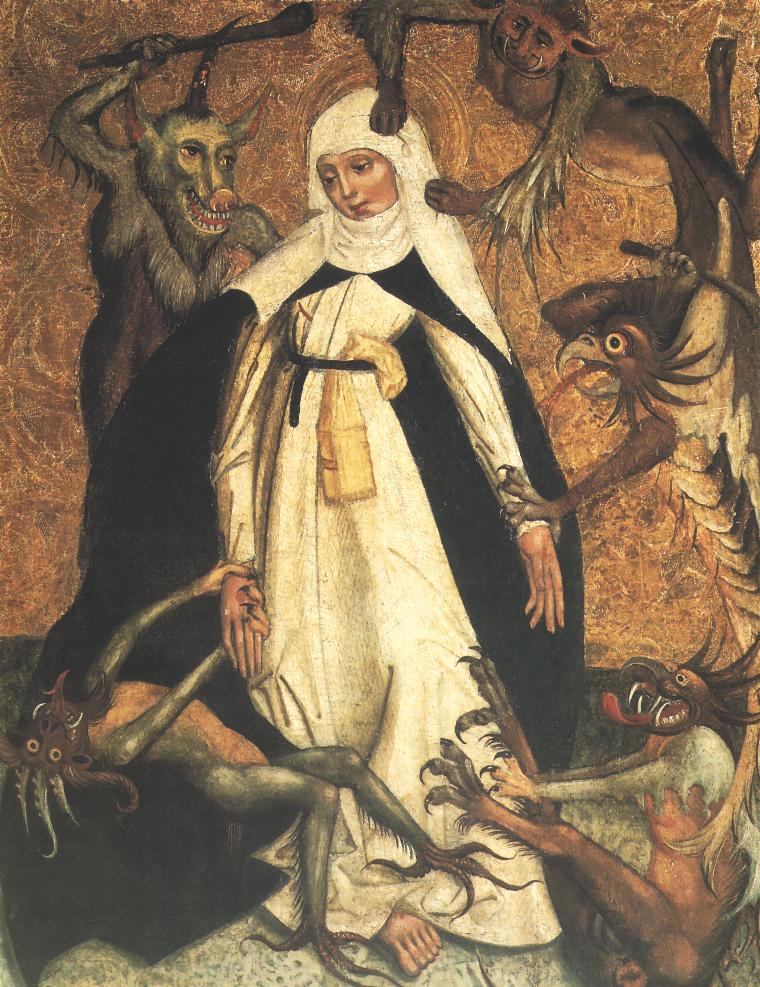w. Katarzyna ze Sieny napastowana przez demony