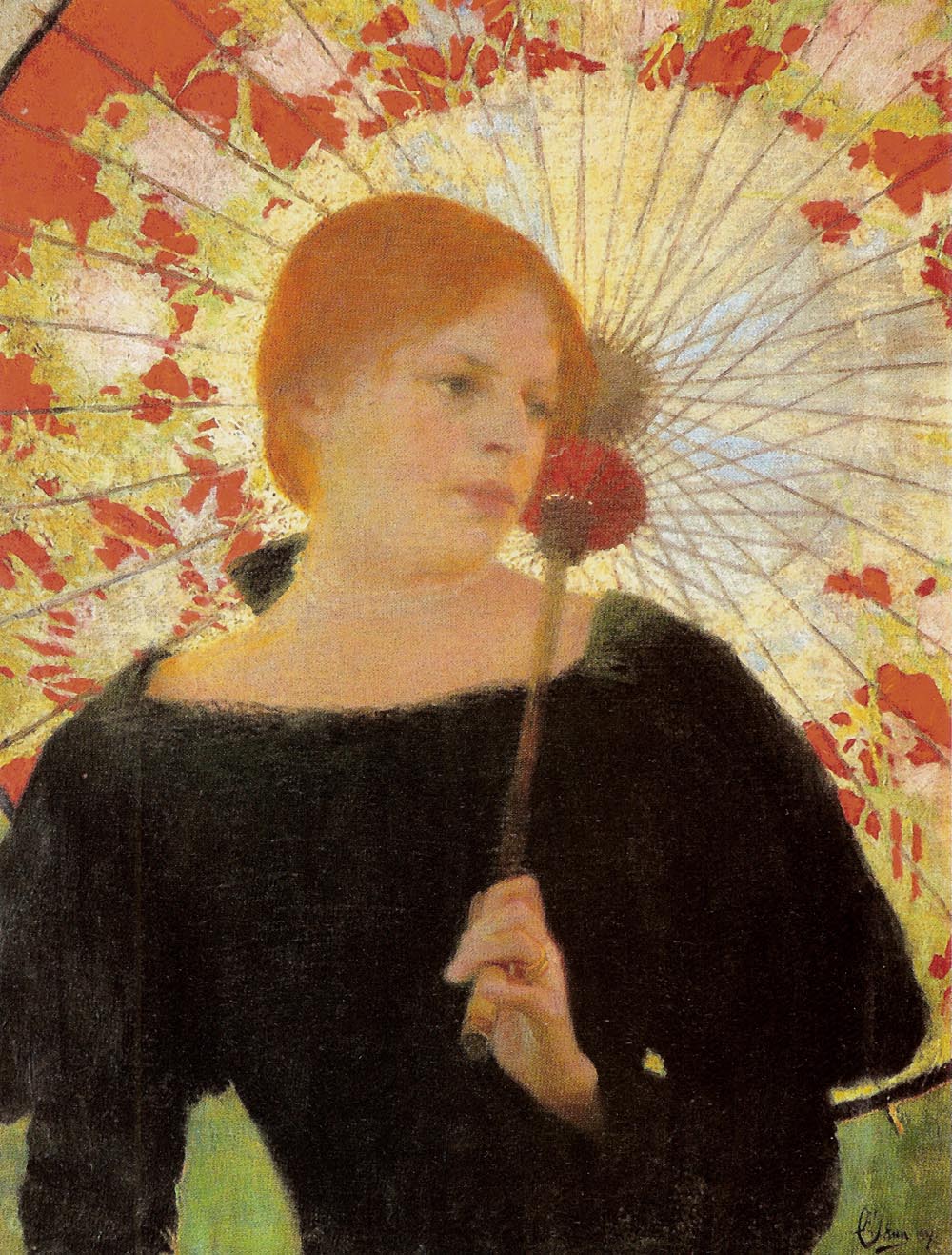 Portrait of the Artist's Wife with an Umbrella
