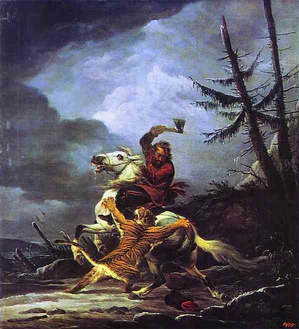 Kozak walczcy z tygrysem