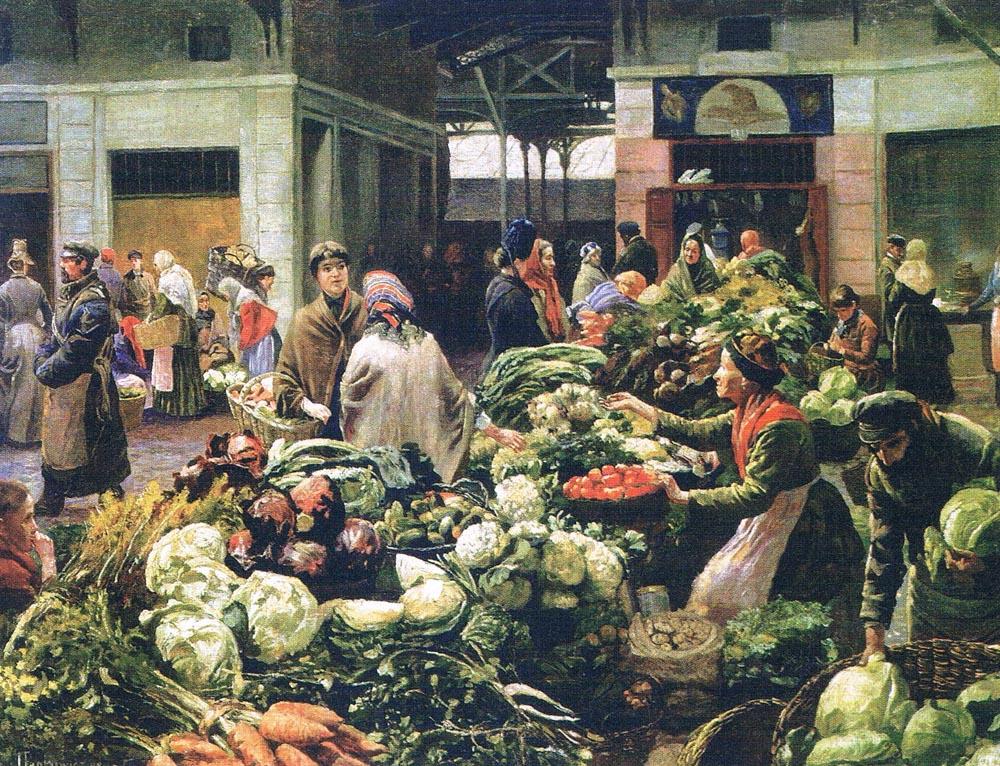 Vegetable Market in the Iron Gate Square in Warsaw