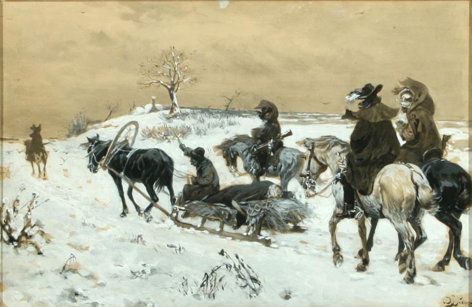 Winterscene with Soldiers