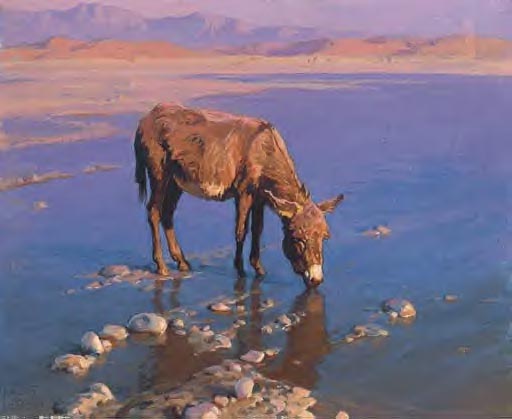 Donkey at a Watering-Place