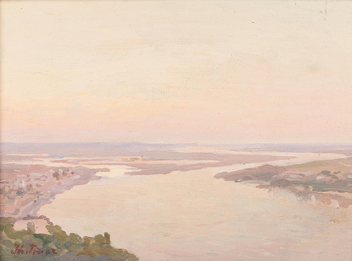 Vast River Landscape at Sunset