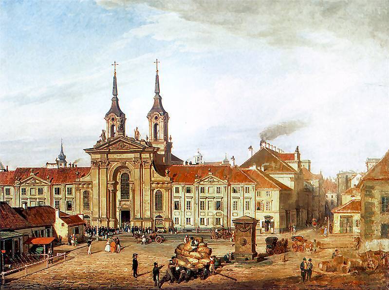 Plac Krasiskich z kocioem Pijarw w Warszawie